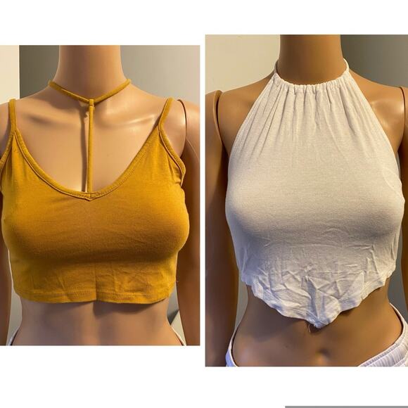Ambiance Tops - Ambiance Teens Jrs S Stretch Crop TankTop Y2K Summer Romantic Sexy Lot Of 2